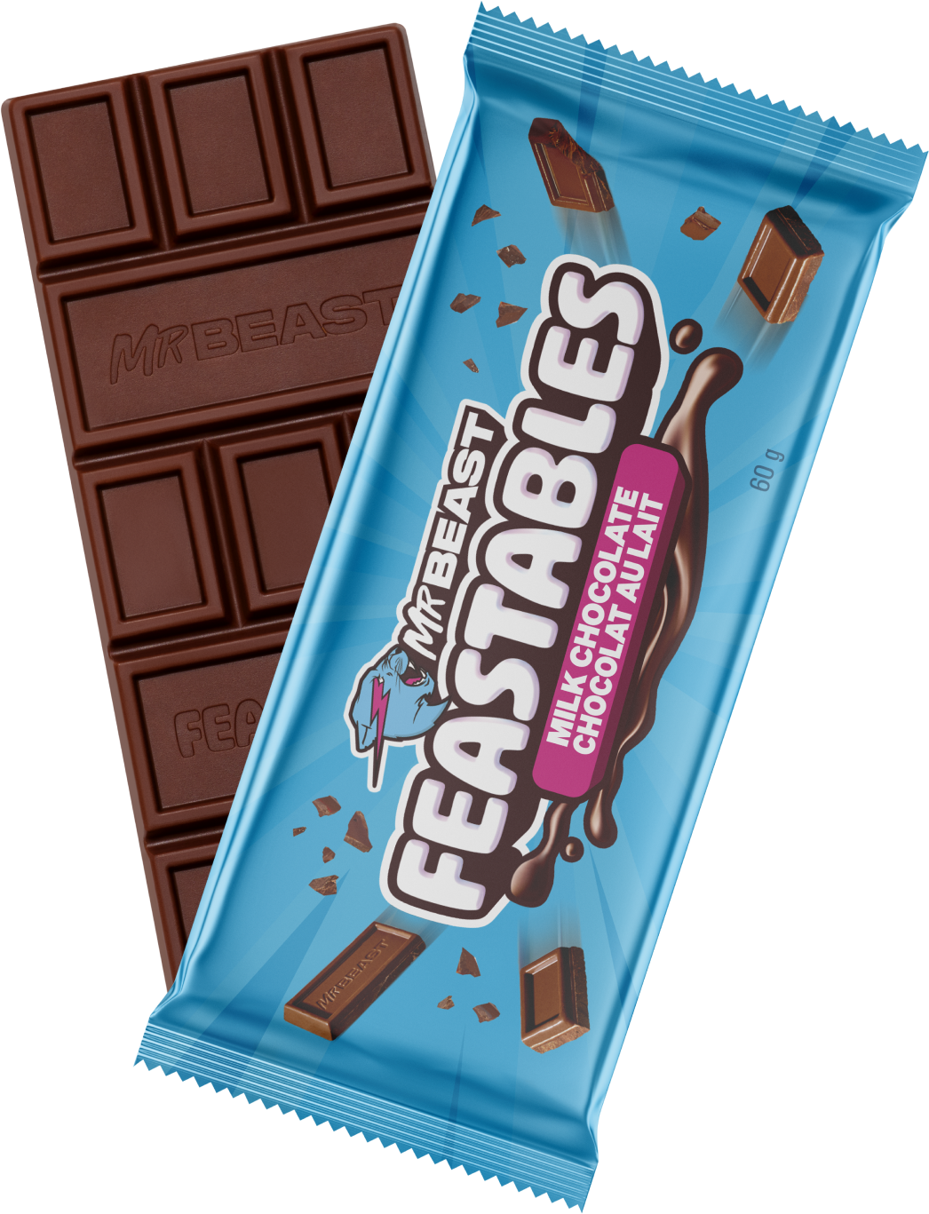 Feastables chocolate bar - Milk chocolate / Chocolat au lait