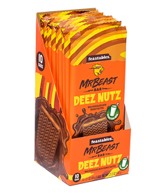 Pictured: A box of Deez Nutz chocolate bars.