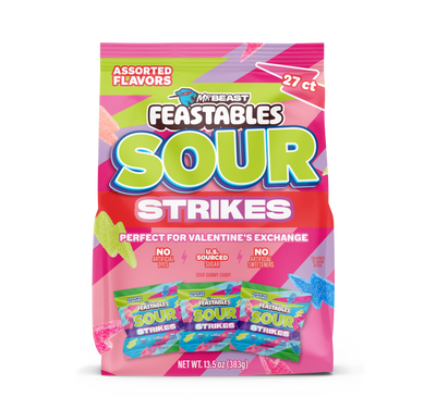 Valentines Assorted Sour Strikes Share Pack