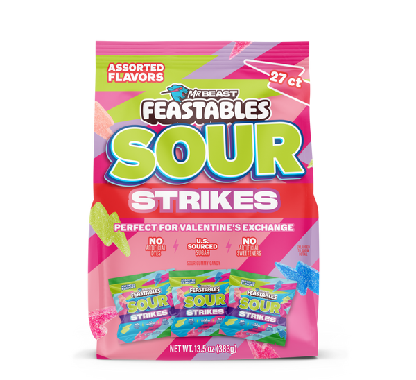 Valentines Assorted Sour Strikes Share Pack