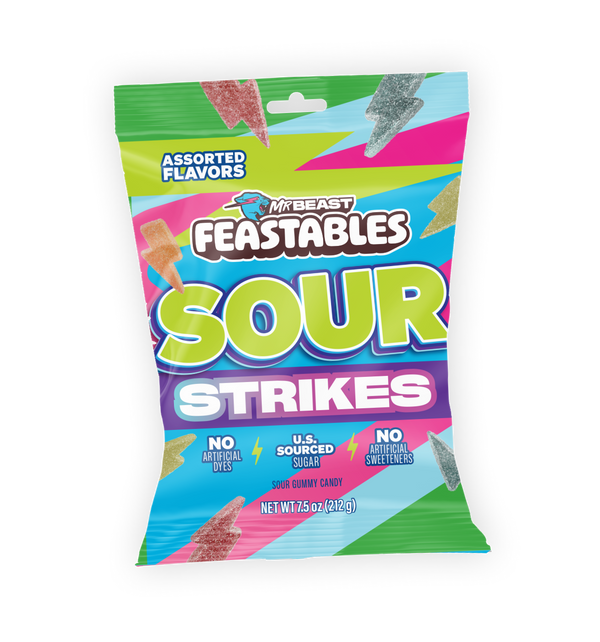 Assorted Flavors Sour Strikes 7.5oz Bag - USGM1007-9X