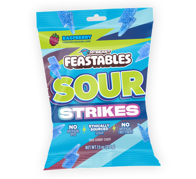 Raspberry Sour Strikes 7.5oz Bag - USGM1005-9X