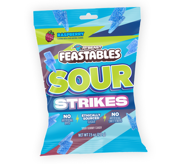 Raspberry Sour Strikes 7.5oz Bag - USGM1005-9X