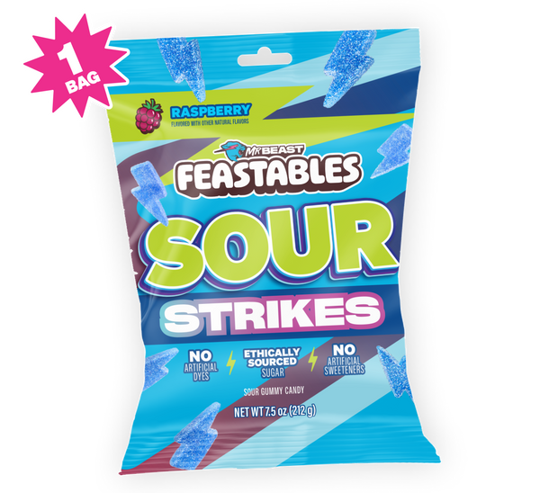 Raspberry Sour Strikes 7.5oz Bag - USGM1005